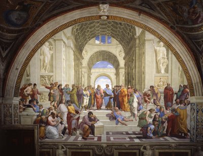 Stanza della Segnatura in the Vatican for Pope Julius II, Wall Fresco by Raffaello Sanzio Raphael